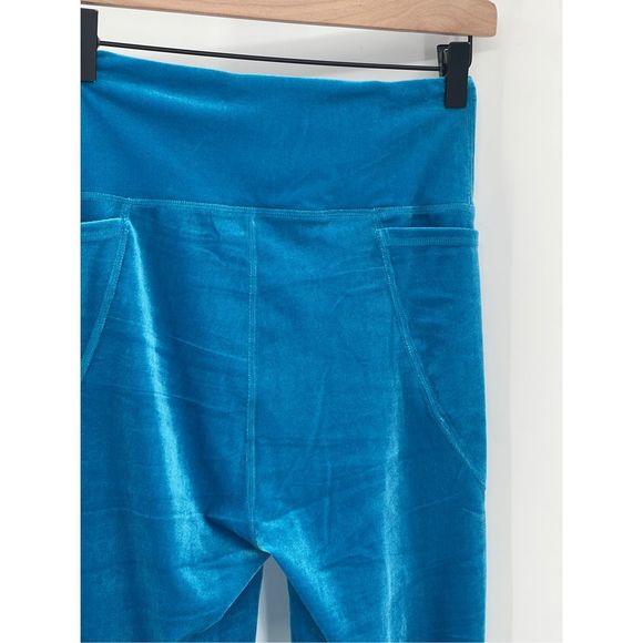 Lilly Pulitzer Legging Women‎ Small Blue Velour Weekender High Rise Pockets New - Picture 6 of 13